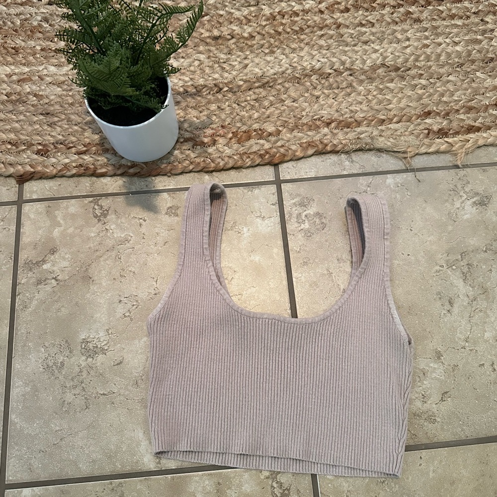 NUDE KNIT CROP TANK